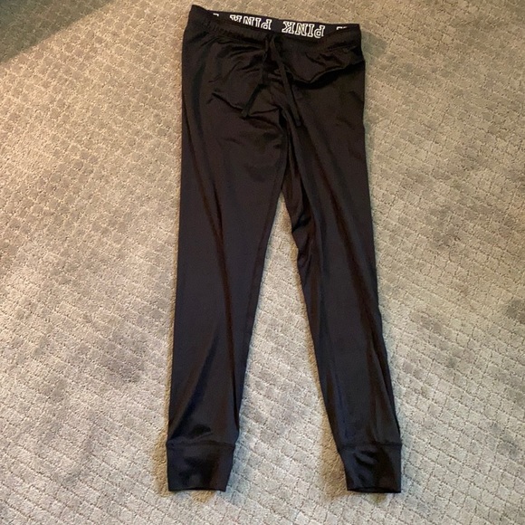 🦋4/$20 SALE - Black joggers from VS pink with logo band - Picture 1 of 3